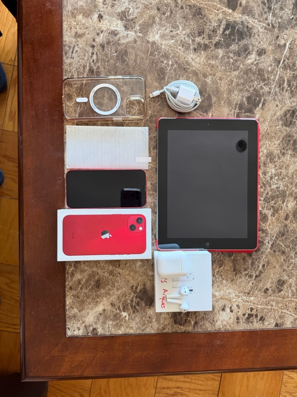 Apple Red Tablet and Matching Accessories Bundle